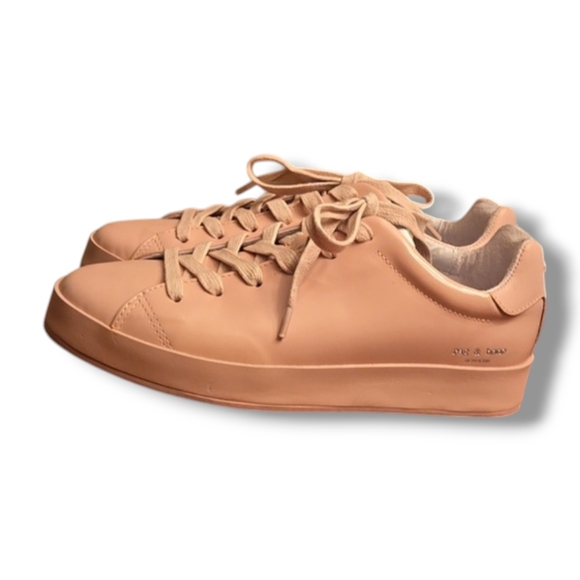 Rag & Bone Spazzolato Pink Leather Sneakers - Picture 3 of 11